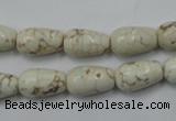 CWB331 15.5 inches 8*14mm teardrop howlite turquoise beads