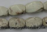 CWB340 15.5 inches 12*20mm twisted rice howlite turquoise beads