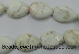 CWB363 15.5 inches 12*16mm flat teardrop howlite turquoise beads