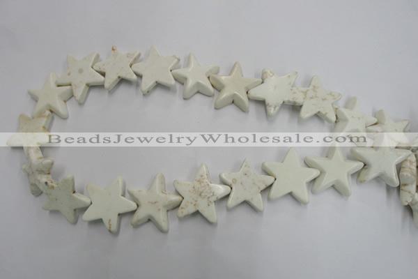 CWB379 15.5 inches 25*25mm star howlite turquoise beads wholesale