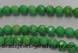 CWB390 15.5 inches 4mm faceted round howlite turquoise beads