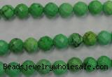 CWB391 15.5 inches 6mm faceted round howlite turquoise beads