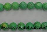 CWB392 15.5 inches 8mm faceted round howlite turquoise beads