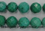 CWB404 15.5 inches 12mm faceted round howlite turquoise beads