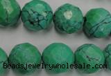 CWB406 15.5 inches 16mm faceted round howlite turquoise beads