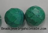 CWB408 15.5 inches 20mm faceted round howlite turquoise beads