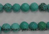 CWB412 15.5 inches 8mm faceted round howlite turquoise beads