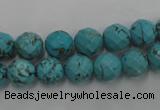 CWB422 15.5 inches 8mm faceted round howlite turquoise beads