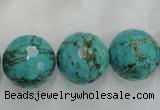 CWB427 15.5 inches 16mm faceted round howlite turquoise beads