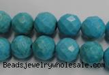 CWB434 15.5 inches 12mm faceted round howlite turquoise beads