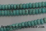 CWB440 15.5 inches 4*6mm faceted rondelle howlite turquoise beads