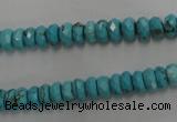 CWB441 15.5 inches 4*6mm faceted rondelle howlite turquoise beads