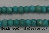 CWB444 15.5 inches 6*8mm faceted rondelle howlite turquoise beads