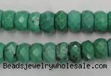 CWB445 15.5 inches 6*10mm faceted rondelle howlite turquoise beads