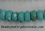 CWB451 15.5 inches 7*14mm faceted rondelle howlite turquoise beads