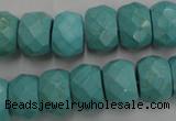 CWB455 15.5 inches 10*14mm faceted rondelle howlite turquoise beads