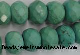 CWB456 15.5 inches 12*16mm faceted rondelle howlite turquoise beads