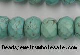 CWB457 15.5 inches 12*16mm faceted rondelle howlite turquoise beads