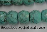 CWB458 15.5 inches 13*15mm faceted rondelle howlite turquoise beads