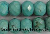 CWB459 15.5 inches 12*18mm faceted rondelle howlite turquoise beads