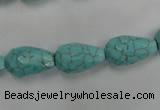 CWB471 15.5 inches 10*16mm faceted teardrop howlite turquoise beads