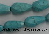 CWB474 15.5 inches 12*22mm faceted teardrop howlite turquoise beads