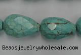 CWB475 15.5 inches 15*22mm faceted teardrop howlite turquoise beads