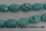 CWB481 15.5 inches 8*12mm faceted rice howlite turquoise beads