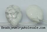 CWB54 20*30mm top-drilled teardrop natural white howlite gemstone beads