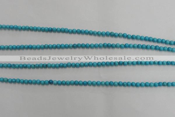 CWB552 15.5 inches 4mm round howlite turquoise beads wholesale