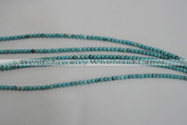 CWB553 15.5 inches 4mm round howlite turquoise beads wholesale