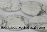 CWB68 15.5 inches 20*30mm carved oval natural white howlite beads