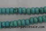 CWB683 15.5 inches 4*7mm rondelle howlite turquoise beads wholesale