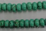 CWB685 15.5 inches 6*10mm rondelle howlite turquoise beads wholesale