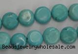 CWB702 15.5 inches 11mm flat round howlite turquoise beads