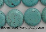 CWB707 15.5 inches 20mm flat round howlite turquoise beads