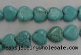 CWB714 15.5 inches 10*10mm heart howlite turquoise beads wholesale