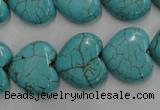 CWB718 15.5 inches 18*18mm heart howlite turquoise beads wholesale