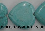 CWB720 15.5 inches 30*30mm heart howlite turquoise beads wholesale