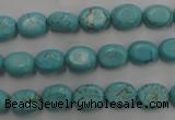 CWB730 15.5 inches 6*10mm oval howlite turquoise beads wholesale