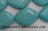 CWB745 15.5 inches 20*26mm diamond howlite turquoise beads wholesale