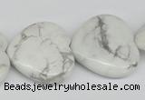 CWB76 15.5 inches 30*30mm heart natural white howlite beads