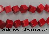 CWB761 15.5 inches 6*6mm cube howlite turquoise beads wholesale