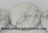 CWB78 15.5 inches 40mm flat round natural white howlite beads