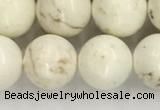 CWB803 15.5 inches 10mm round white howlite turquoise beads