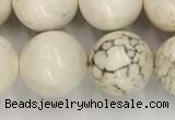 CWB804 15.5 inches 12mm round white howlite turquoise beads