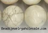 CWB807 15.5 inches 18mm round white howlite turquoise beads