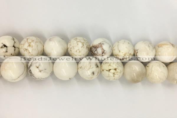 CWB808 15.5 inches 20mm round white howlite turquoise beads