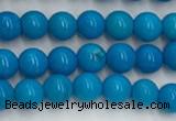 CWB857 15.5 inches 4mm round howlite turquoise beads wholesale