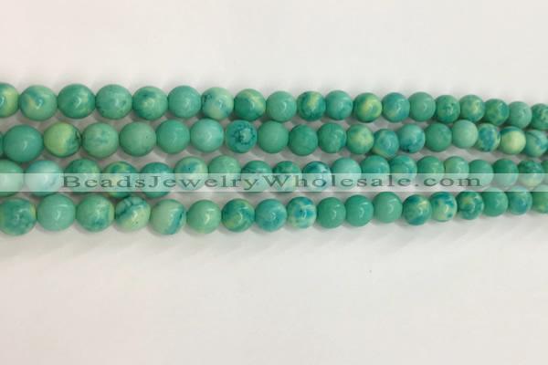 CWB875 15.5 inches 4mm round howlite turquoise beads wholesale